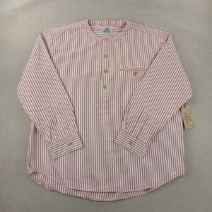Madda Fella XL Mens Shirt Popover Henley NWT Seersucker Stripes‎ 27x29